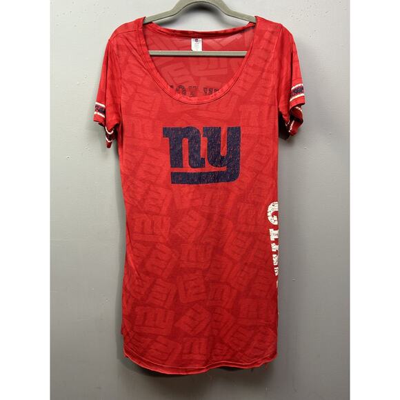 New‎ York Giants Shirt Womens Medium Red NFL Football Scoop Neck Reebok Tee - Picture 1 of 6